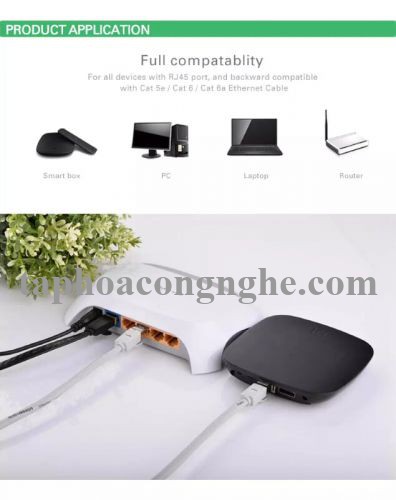 Ugreen 11229 0.5M màu Đen Cáp mạng LAN CAT7 STP chống nhiễu NW107 30011229